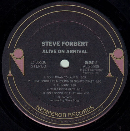 Steve Forbert - Alive On Arrival - LP 3