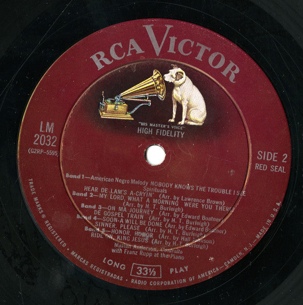 Marian Anderson With Franz Rupp - Spirituals - LP 4