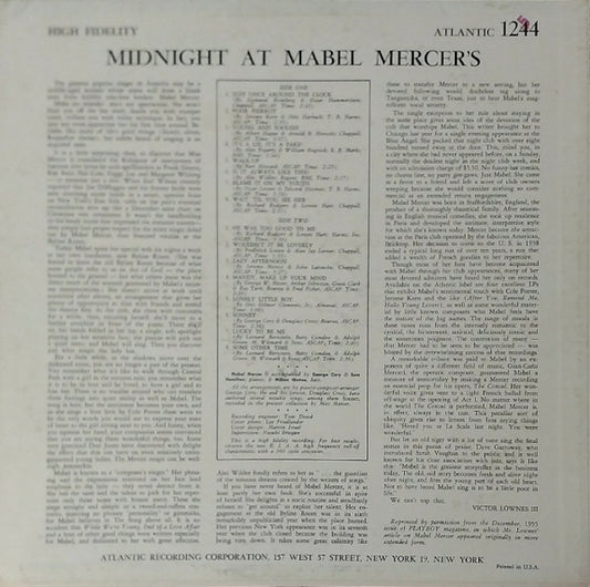 Mabel Mercer - Midnight At Mabel Mercer's - LP 2