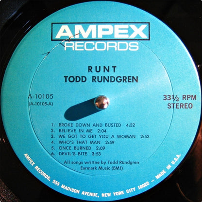 Todd Rundgren - Runt - Vinyl, LP, Album, Misprint