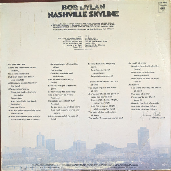 Bob Dylan - Nashville Skyline - LP 2