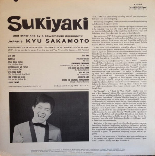 Kyu Sakamoto - Sukiyaki And Other Japanese Hits - Vinyl, LP, Compilation, Mono 2