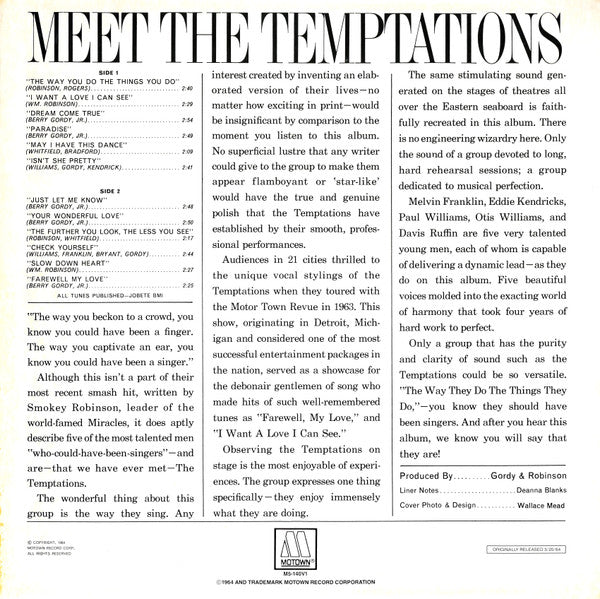 The Temptations - Meet The Temptations - LP 2