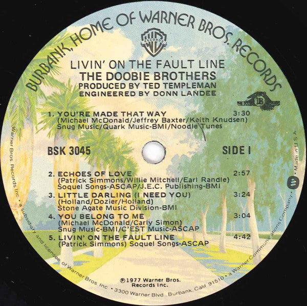 The Doobie Brothers - Livin' On The Fault Line - Vinyl, LP, Album 3