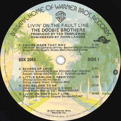 The Doobie Brothers - Livin' On The Fault Line - Vinyl, LP, Album 3
