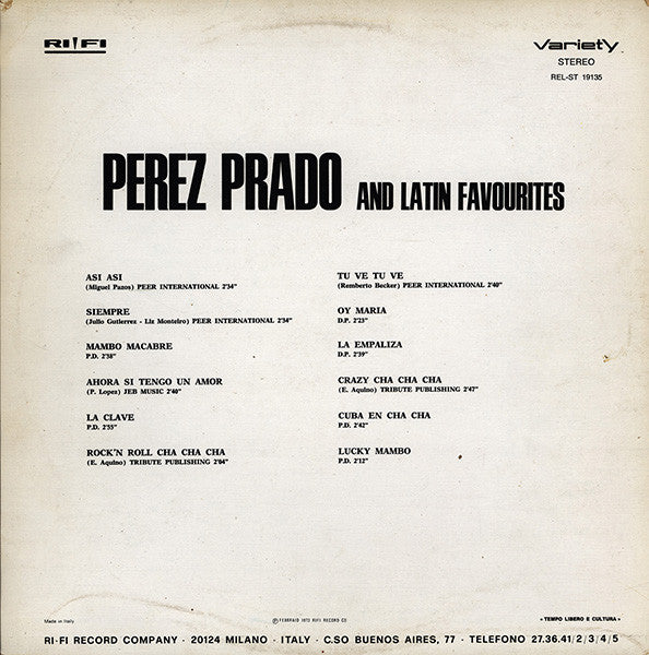 Perez Prado - Perez Prado And Latin Favourites - LP 2
