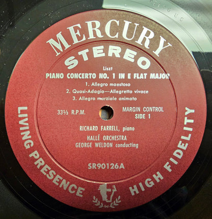 Liszt / Grieg, Richard Farrell, Hallé Orchestra, George Weldon - Piano Concerto No. 1 In E-flat Major / Piano Concerto In A Minor, Op. 16 - LP 4