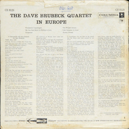 The Dave Brubeck Quartet - The Dave Brubeck Quartet In Europe - LP 2