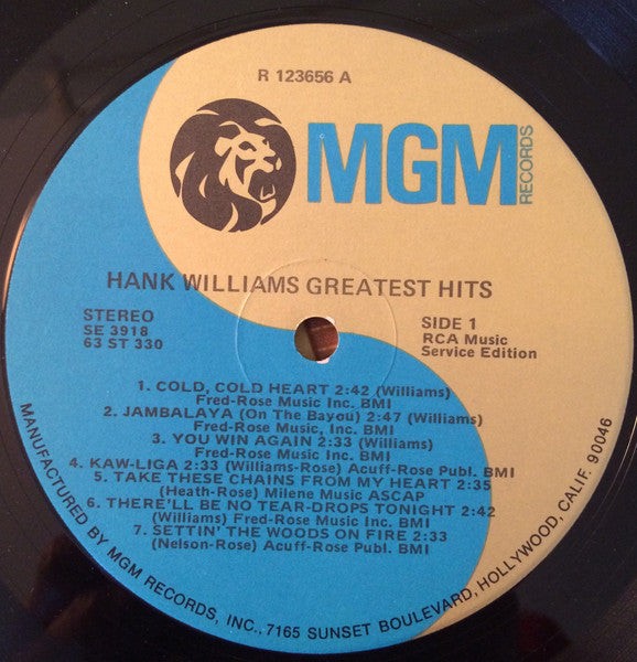 Hank Williams - Greatest Hits - LP 3