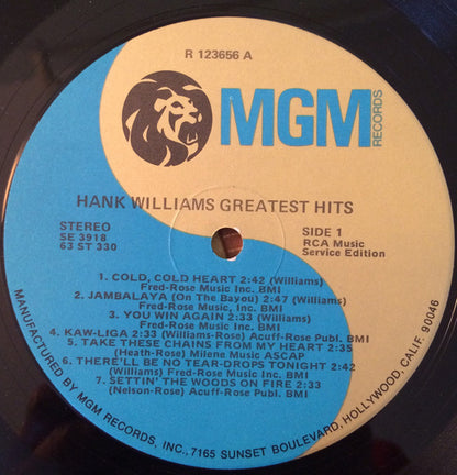Hank Williams - Greatest Hits - LP 3