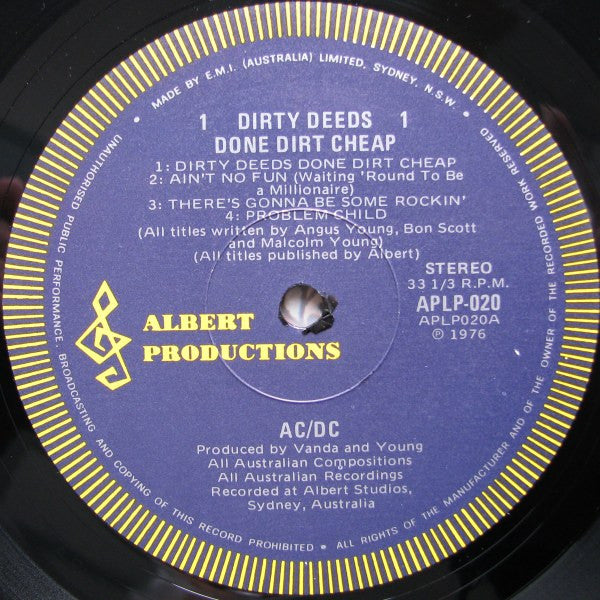 AC/DC - Dirty Deeds Done Dirt Cheap - LP 3