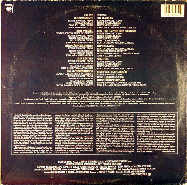 Herbie Hancock, Various - Round Midnight - Original Motion Picture Soundtrack - LP 2