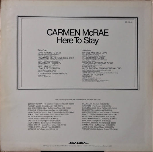 Carmen McRae - Here To Stay - LP 2