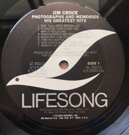 Jim Croce - Photographs & Memories: His Greatest Hits - LP 3