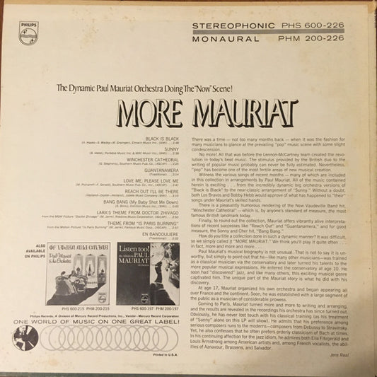 Paul Mauriat And His Orchestra - More Mauriat - LP 2