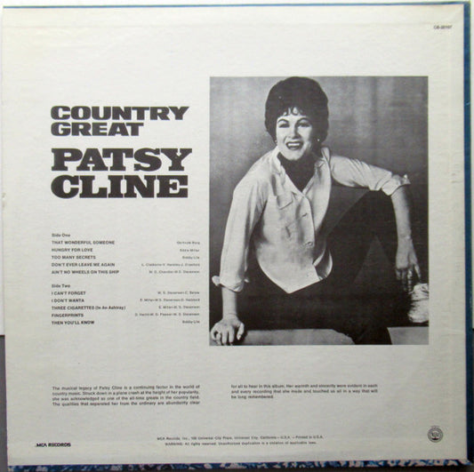 Patsy Cline - Country Great! - LP 2