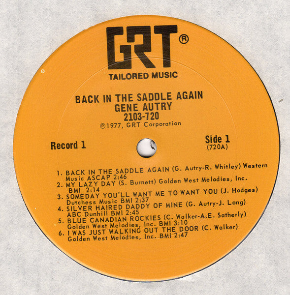 Gene Autry - Back In The Saddle Again (22 All-Time Favorites!) - LP 3