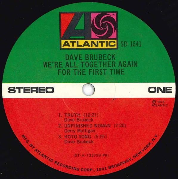 Dave Brubeck - We're All Together Again For The First Time - LP 3