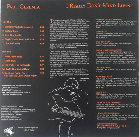 Paul Geremia - I Really Don't Mind Livin' - LP 2