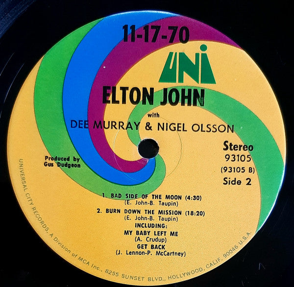 Elton John With Dee Murray And Nigel Olsson - 11-17-70 - LP 3