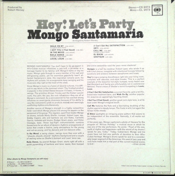 Mongo Santamaria - Hey! Let's Party - LP 2
