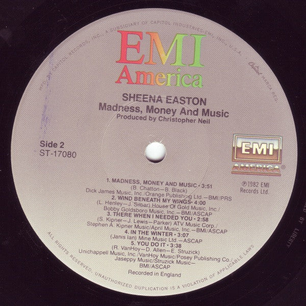 Sheena Easton - Madness, Money And Music - LP 4