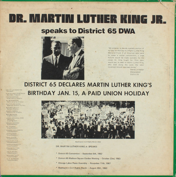 Dr. Martin Luther King Jr. - Dr. Martin Luther King Jr. Speaks To District 65 DWA - LP 2