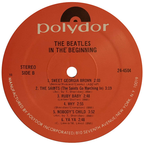 The Beatles Featuring Tony Sheridan - In The Beginning (Circa 1960) - LP 4