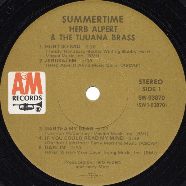 Herb Alpert & The Tijuana Brass - Summertime - LP 3