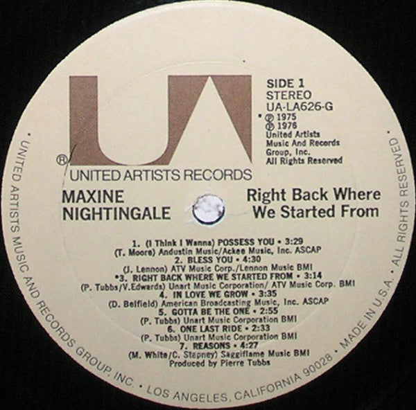 Maxine Nightingale - Right Back Where We Started From - LP 3