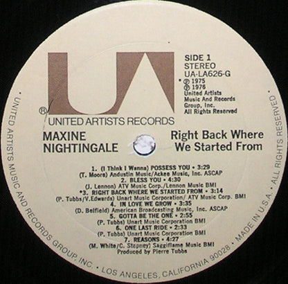 Maxine Nightingale - Right Back Where We Started From - LP 3