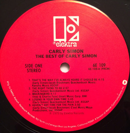 Carly Simon - The Best Of Carly Simon - LP 3
