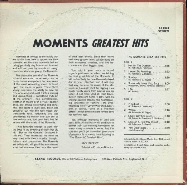 The Moments - The Moments Greatest Hits - LP 2