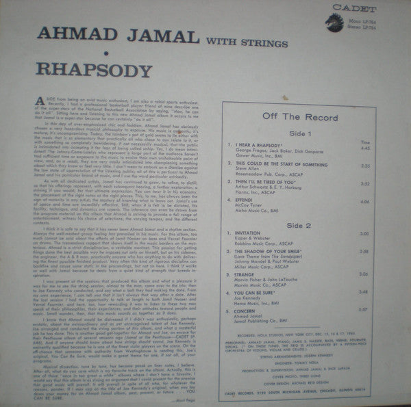 Ahmad Jamal - Rhapsody - LP 2
