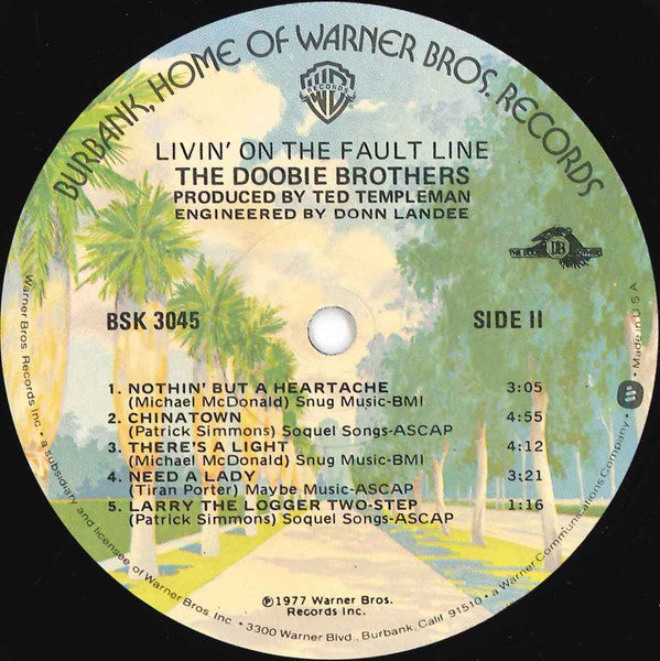 The Doobie Brothers - Livin' On The Fault Line - Vinyl, LP, Album 4