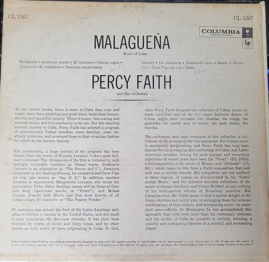 Percy Faith And His Orchestra - Malaguena (Music Of Cuba) - LP 2