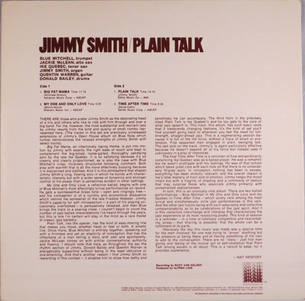 Jimmy Smith - Plain Talk - LP 2