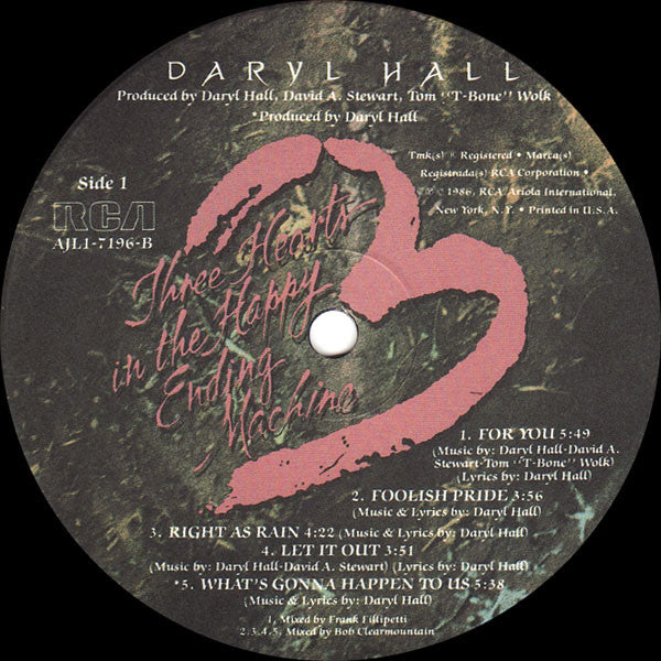 Daryl Hall - Three Hearts In The Happy Ending Machine - Vinyl, LP, Album, Stereo 4