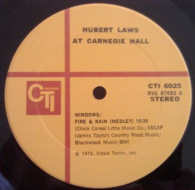 Hubert Laws - Carnegie Hall - LP 4