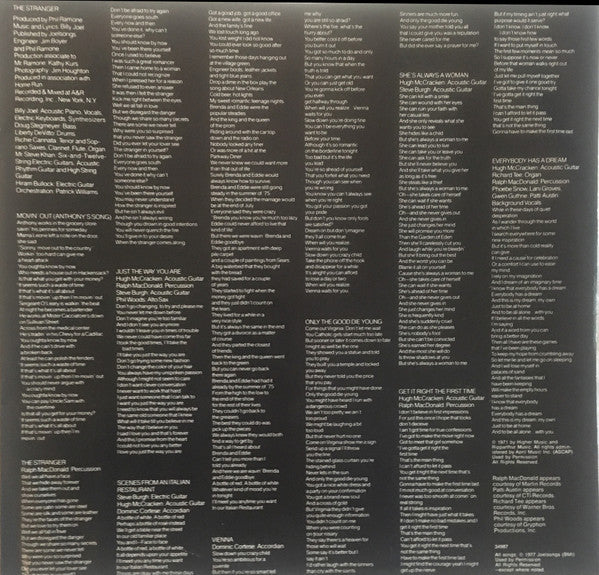 Billy Joel - The Stranger - LP 4