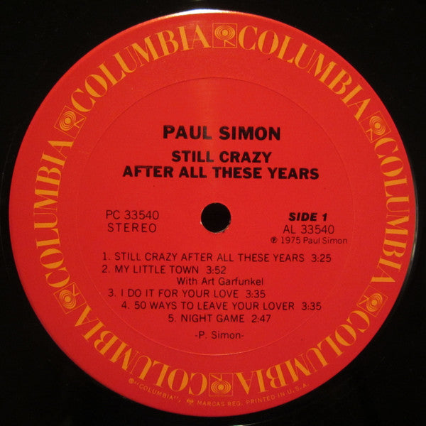 Paul Simon - Still Crazy After All These Years - LP 3