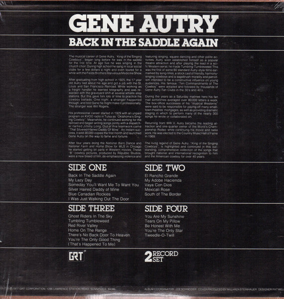 Gene Autry - Back In The Saddle Again (22 All-Time Favorites!) - LP 2