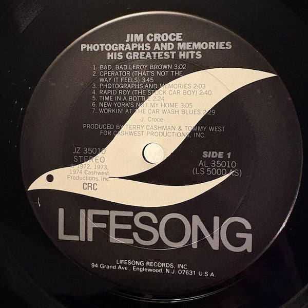 Jim Croce - Photographs & Memories (His Greatest Hits) - LP 3