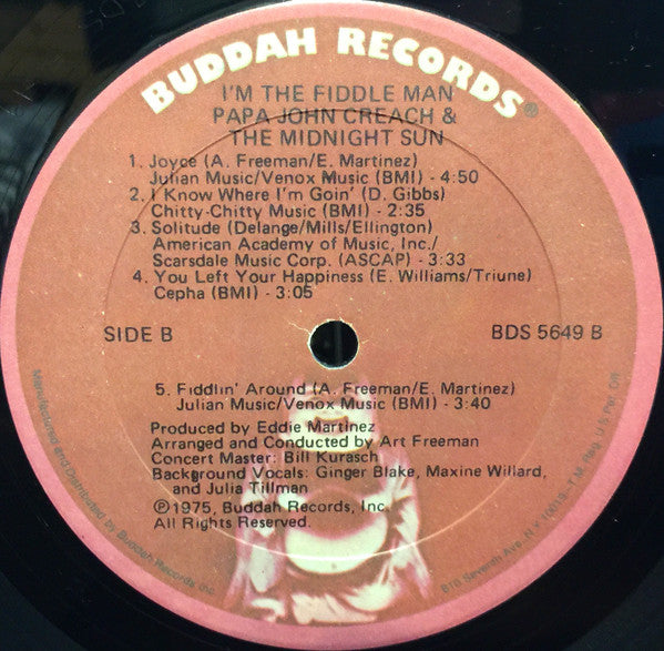 Papa John Creach & Midnight Sun - I'm The Fiddle Man - LP 4