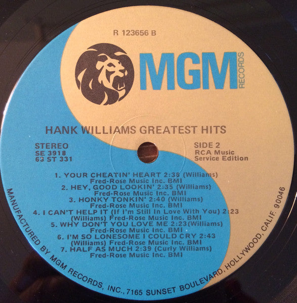 Hank Williams - Greatest Hits - LP 4