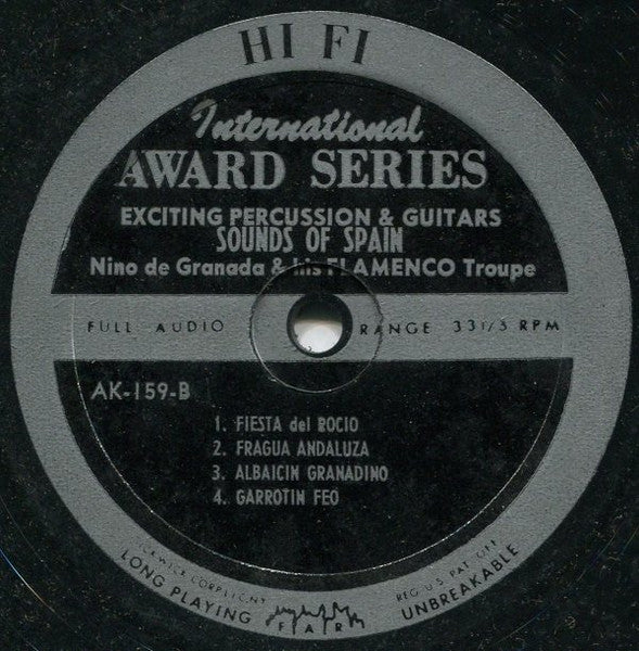 Nino De Granada & His Flamenco Troupe - Exciting Percussion & Guitars - Sounds Of Spain - LP 4