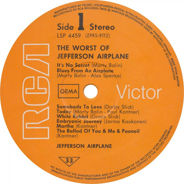 Jefferson Airplane - The Worst Of Jefferson Airplane - LP 3