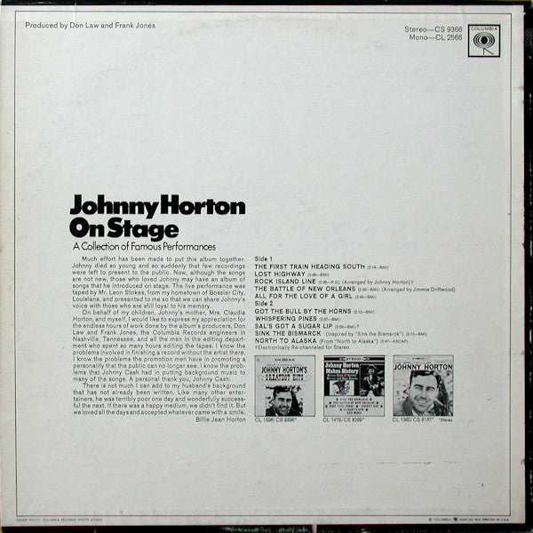 Johnny Horton - Johnny Horton On Stage - LP 2