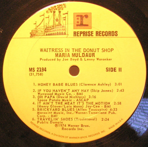 Maria Muldaur - Waitress In A Donut Shop - LP 4