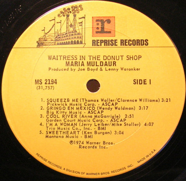 Maria Muldaur - Waitress In A Donut Shop - LP 3